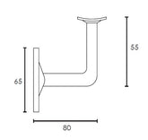 MOD 50 - ROUND 316 STAINLESS STEEL WALL SUPPORT FIXED CURVE SADDLE